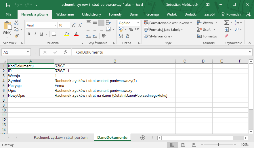 rzis wzor dane dokumentu