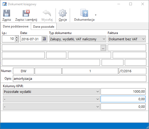 Księgowanie amortyzacji środków trwałych