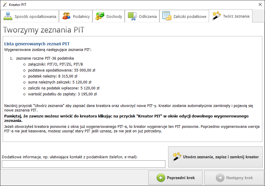 Krok 6 — gotowy PIT-36