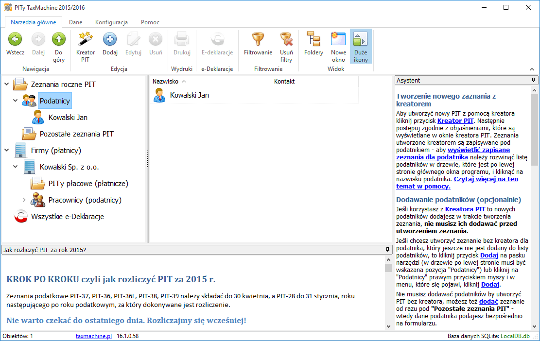 Główne okno programu