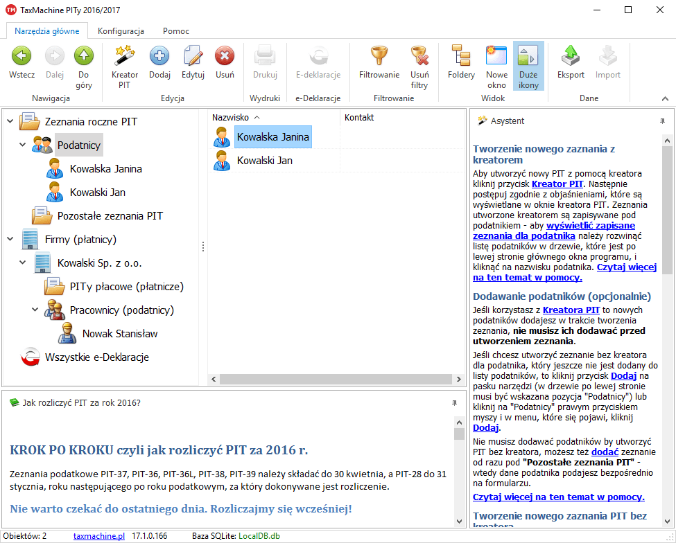 Główne okno programu
