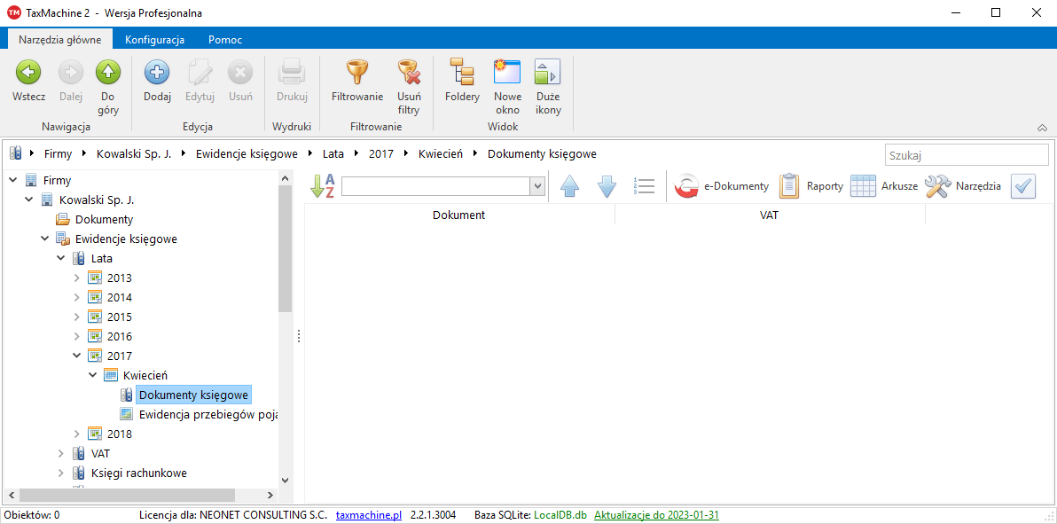 lista dokumentow ksiegowych 2