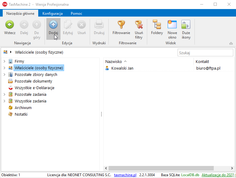 wlasciciel dodawanie